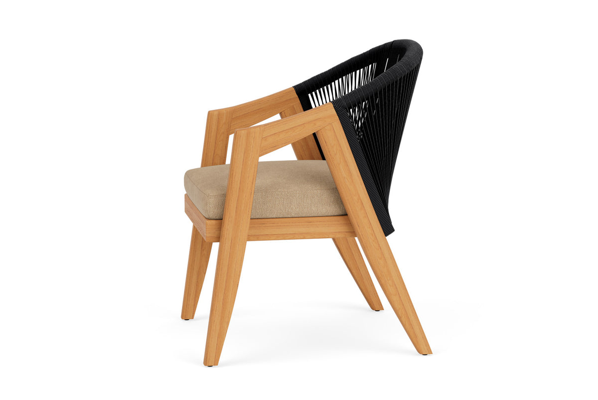 Lloyd Flanders Alpine Dining Armchair with Hayden Sand fabric, view 9