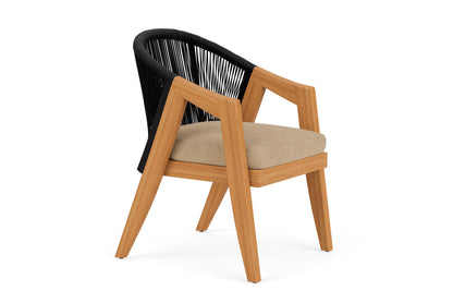 Lloyd Flanders Alpine Dining Armchair with Hayden Sand fabric, view 3