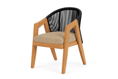 Lloyd Flanders Alpine Dining Armchair with Hayden Sand fabric, view 10