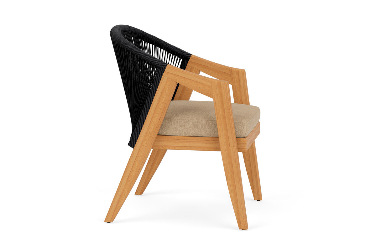 Lloyd Flanders Alpine Dining Armchair with Hayden Sand fabric, view 4