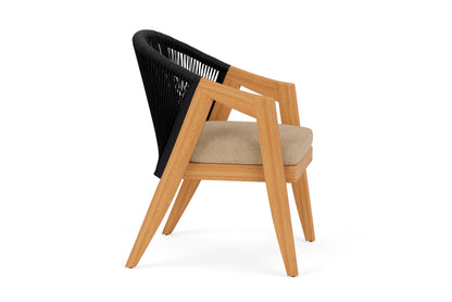 Lloyd Flanders Alpine Dining Armchair with Hayden Sand fabric, view 4