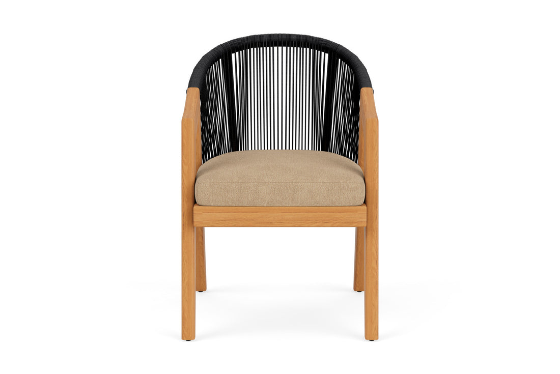 Lloyd Flanders Alpine Dining Armchair with Hayden Sand fabric