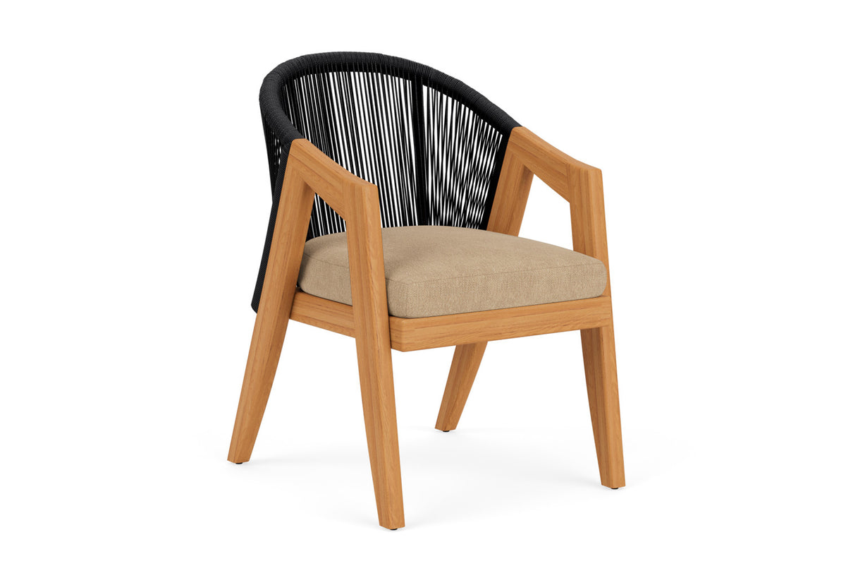 Lloyd Flanders Alpine Dining Armchair with Hayden Sand fabric, view 2