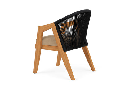 Lloyd Flanders Alpine Dining Armchair with Hayden Sand fabric, view 8