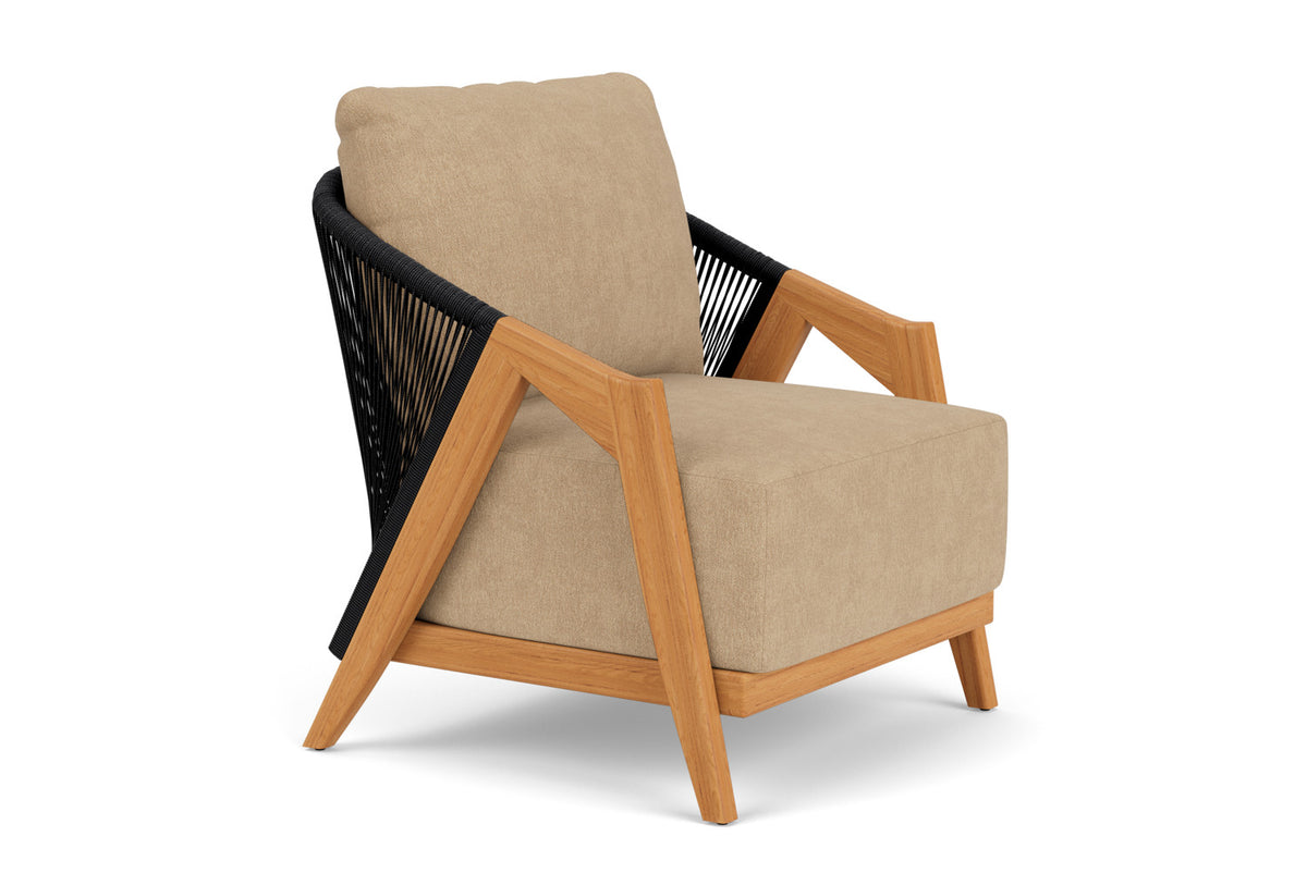 Lloyd Flanders Alpine Lounge Chair with Hayden Sand fabric, view 3