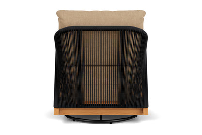 Lloyd Flanders Alpine Swivel Lounge Chair with Hayden Sand fabric, view 7