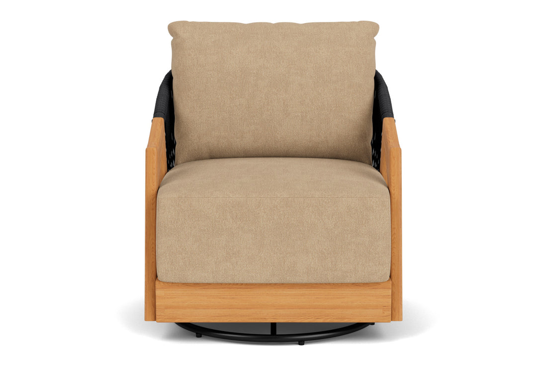 Lloyd Flanders Alpine Swivel Lounge Chair with Hayden Sand fabric