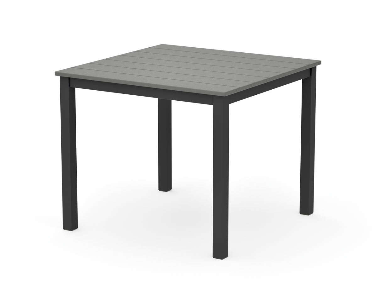 POLYWOOD Main Street 36" x 36" Dining Table in Black / Slate Grey