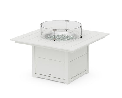 POLYWOOD Square 42" Fire Pit Table in Vintage White