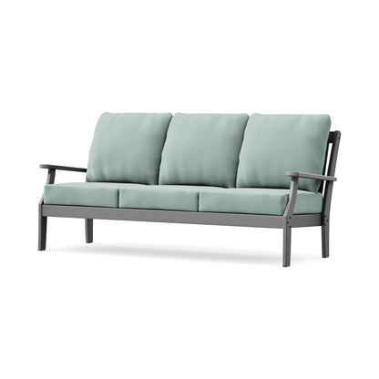 POLYWOOD Braxton Deep Seating Sofa in Slate Grey / Spa