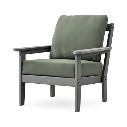 POLYWOOD Cottage Deep Seating Chair in Slate Grey / Cast Sage