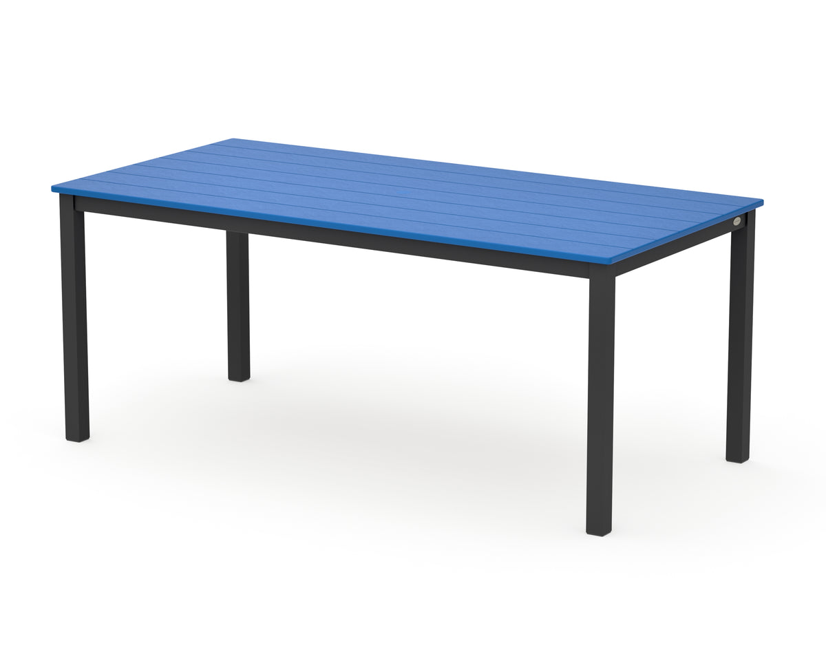 POLYWOOD Main Street 36" x 72" Dining Table in Black / Pacific Blue