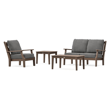 POLYWOOD Country Living Wovendale 4-Piece Deep Seating Set in Kona