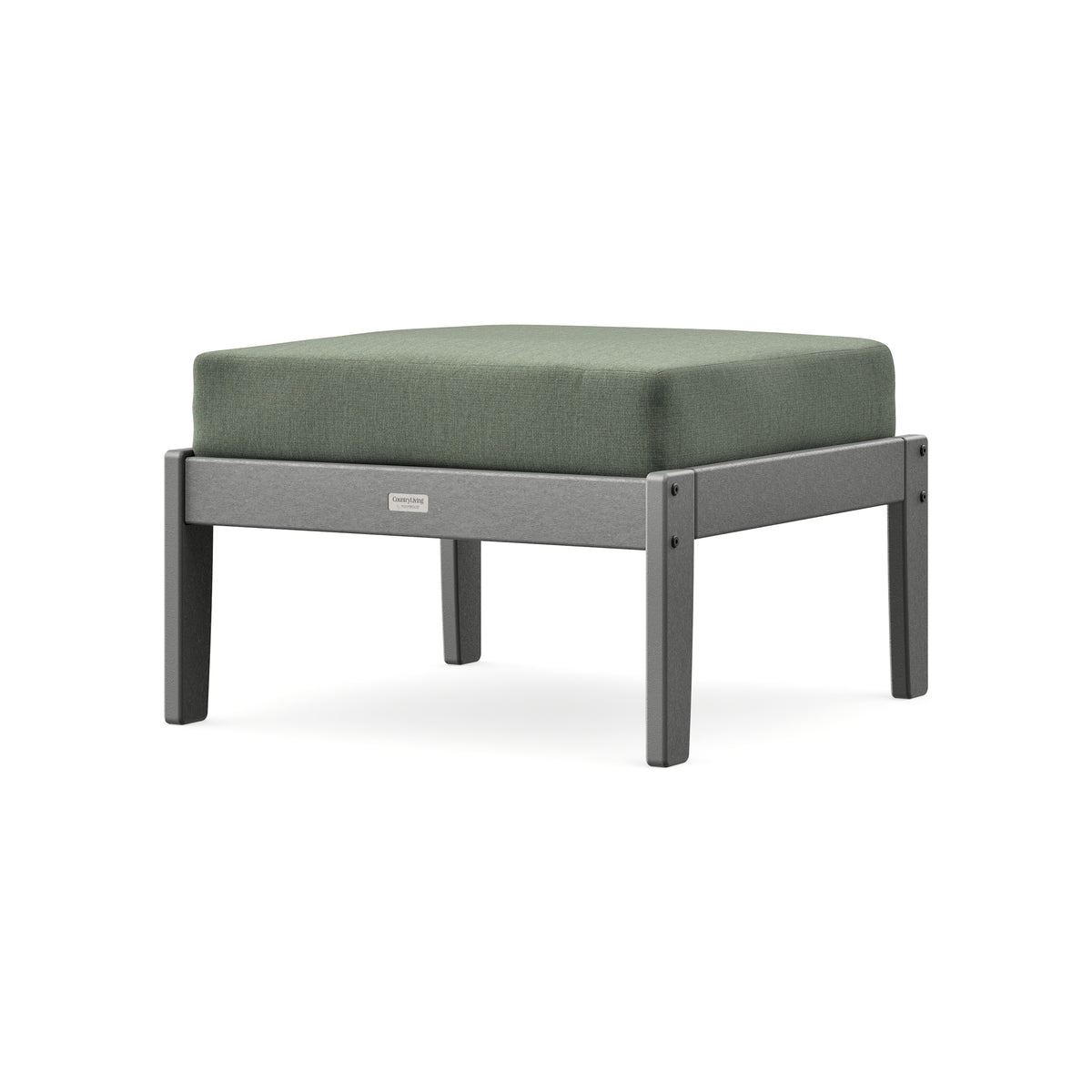 POLYWOOD Cottage Deep Seating Ottoman in Slate Grey / Cast Sage