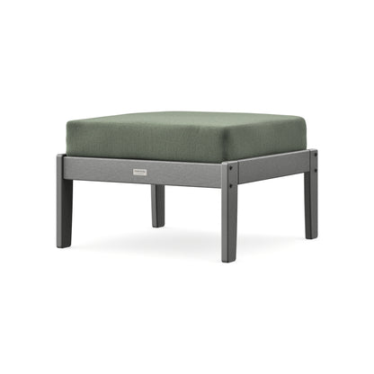 POLYWOOD Cottage Deep Seating Ottoman in Slate Grey / Cast Sage