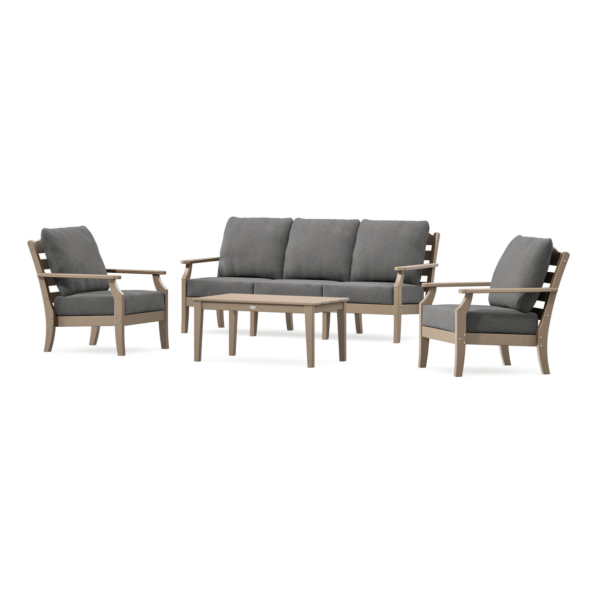 POLYWOOD Savannah 4-Piece Deep Seating Set with Sofa in Vintage Sahara