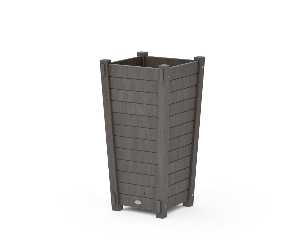 POLYWOOD Nautical Tapered Square Planter Box in Driftwood