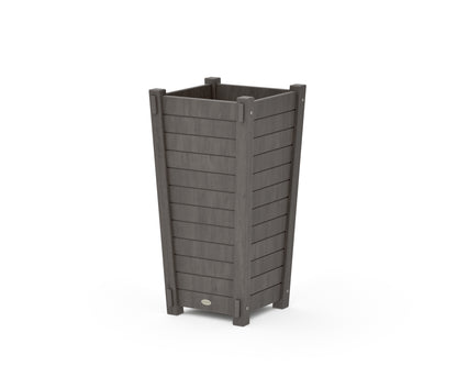 POLYWOOD Nautical Tapered Square Planter Box in Driftwood