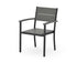POLYWOOD Main Street Stacking Dining Arm Chair in Black / Slate Grey
