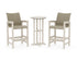 POLYWOOD Coastal Woven 3-Piece Farmhouse Bar Set in Sand / Dune Grass