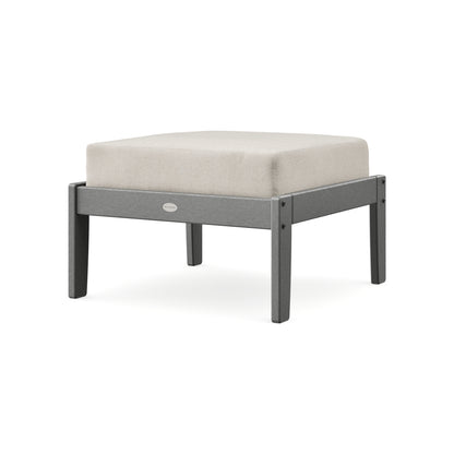 POLYWOOD Braxton Deep Seating Ottoman in Slate Grey / Dune Burlap