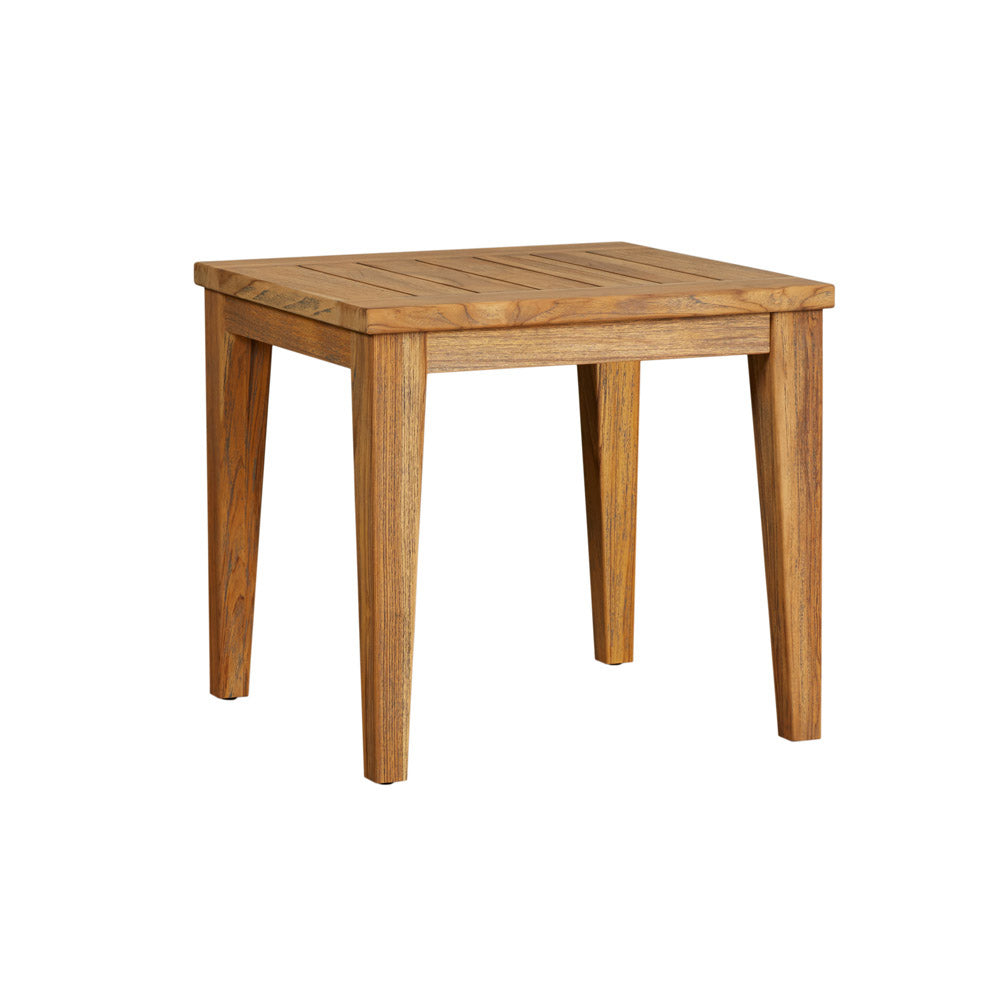 Lloyd Flanders Teak 24" Square Tapered Leg End Table, lifestyle photo 1