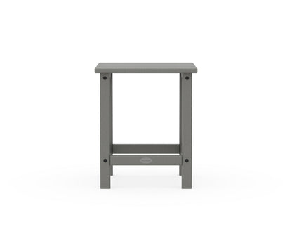 Angled view of the POLYWOOD Long Island 18" Side Table in Slate Grey
