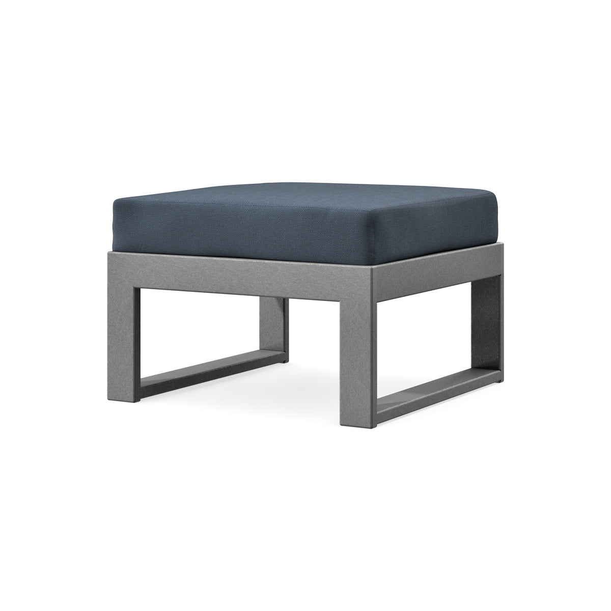 POLYWOOD Modular Ottoman - Modern in Slate Grey / Marine Indigo
