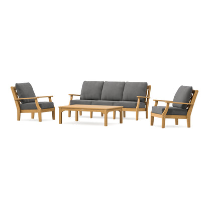 POLYWOOD Chinoiserie 4-Piece Deep Seating Set with Sofa in Natural
