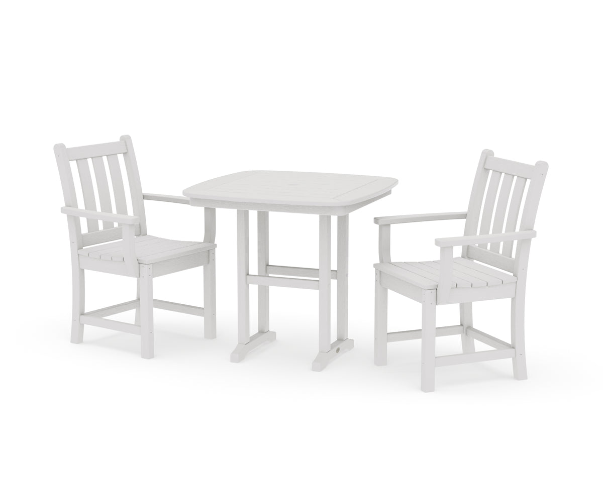POLYWOOD Traditional Garden 3-Piece Dining Set in Vintage White