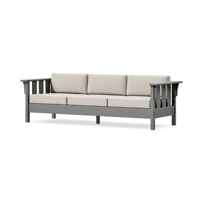POLYWOOD Acadia Deep Seating Sofa in Slate Grey / Dune Burlap