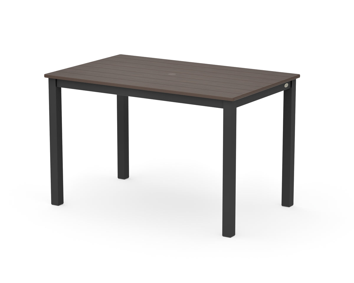 POLYWOOD Main Street 30 x 48 Dining Table in Black / Kona