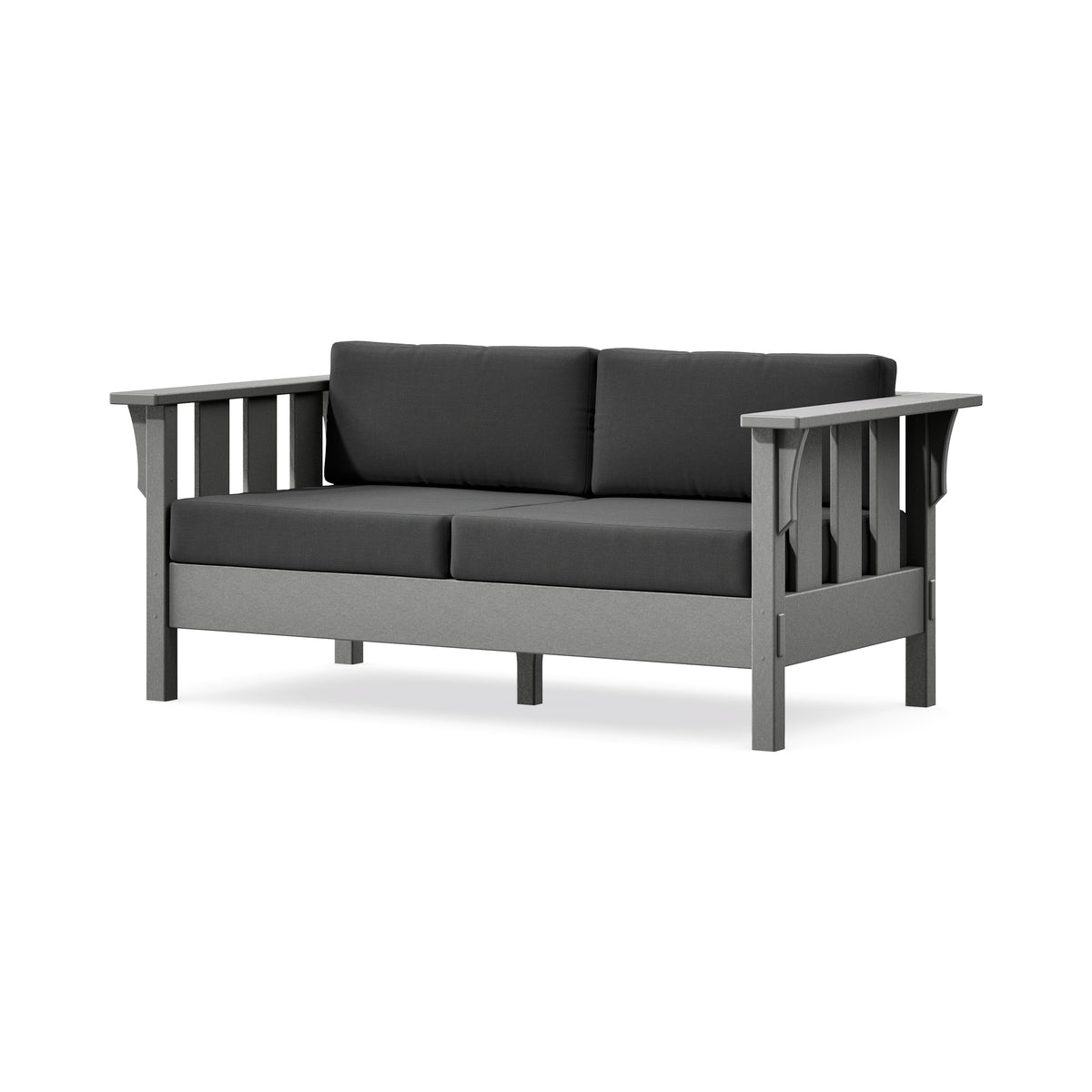 POLYWOOD Acadia Deep Seating Loveseat in Slate Grey / Spectrum Carbon
