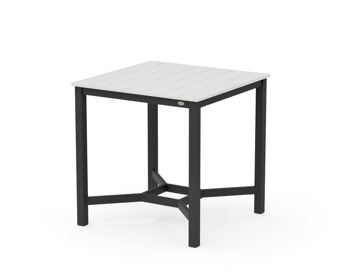 POLYWOOD Main Street 36 x 36 Counter Table in Black / Vintage White