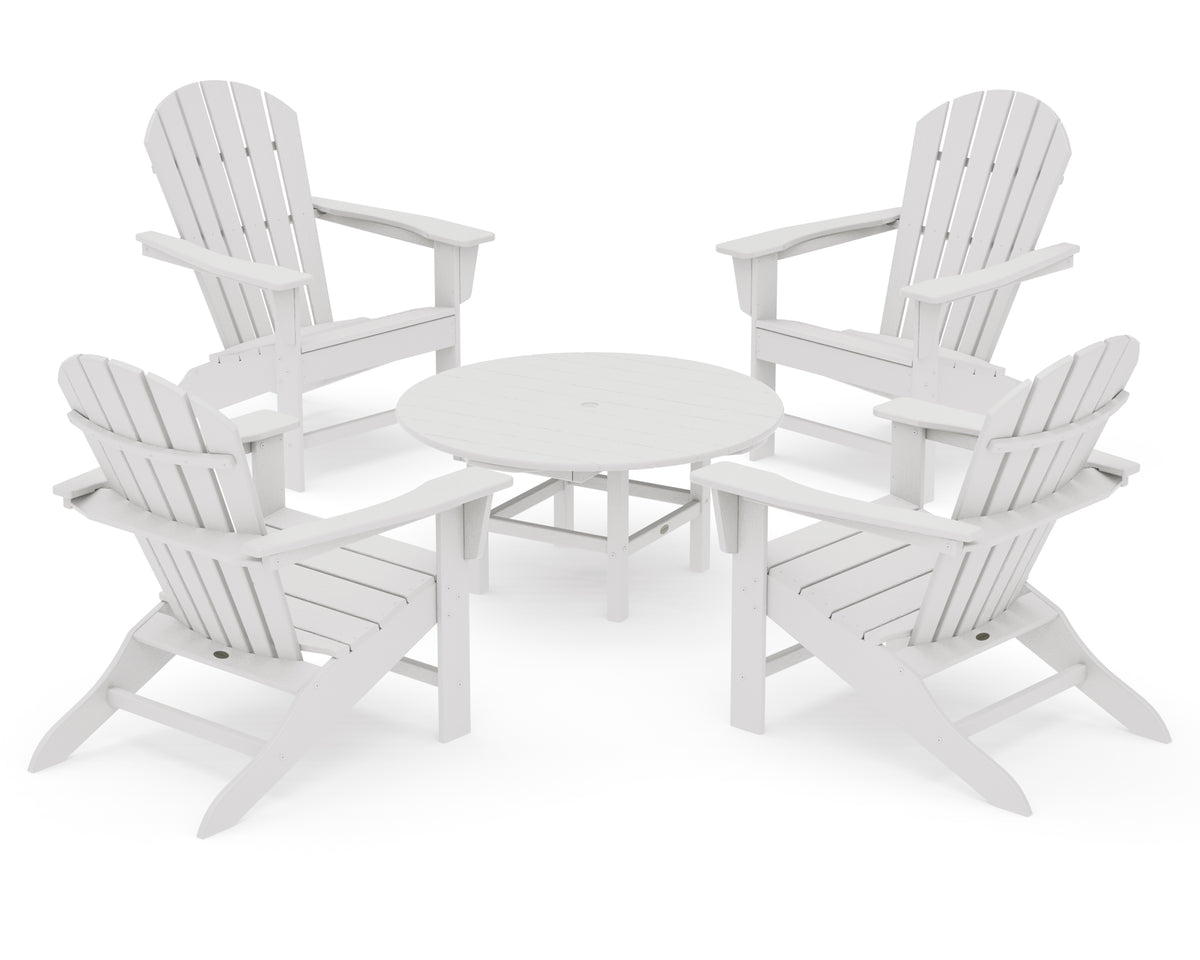 POLYWOOD South Beach 5-Piece Conversation Group in Vintage White