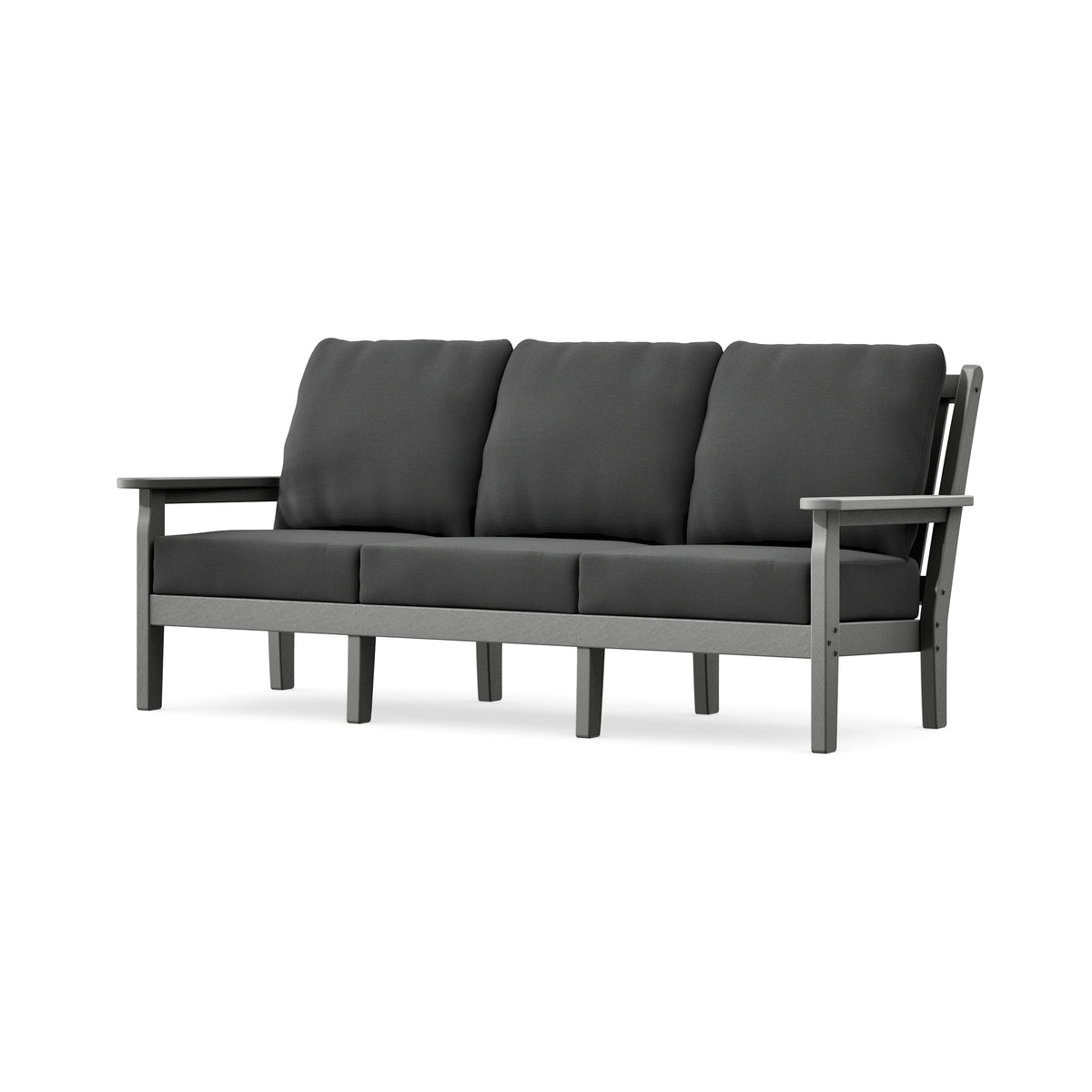 POLYWOOD Chippendale Deep Seating Sofa in Slate Grey / Spectrum Carbon