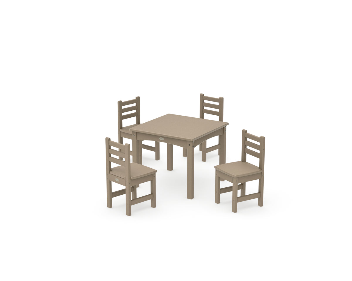 POLYWOOD Lakeside Toddler 5-Piece Dining Set in Vintage Sahara