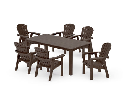 POLYWOOD Seashell 7-Piece Parsons Dining Set in Kona