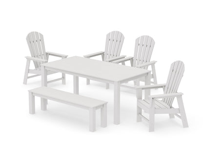 POLYWOOD South Beach 6-Piece Parsons Dining Set with Bench in Vintage White