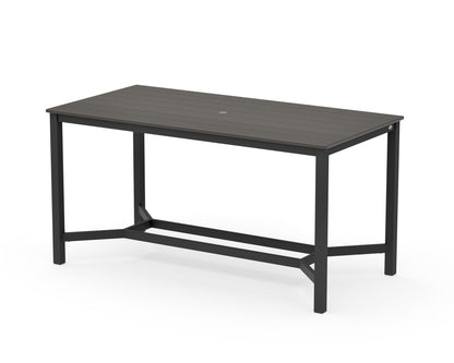 POLYWOOD Main Street 36 x 72 Counter Table in Black / Vintage Coffee