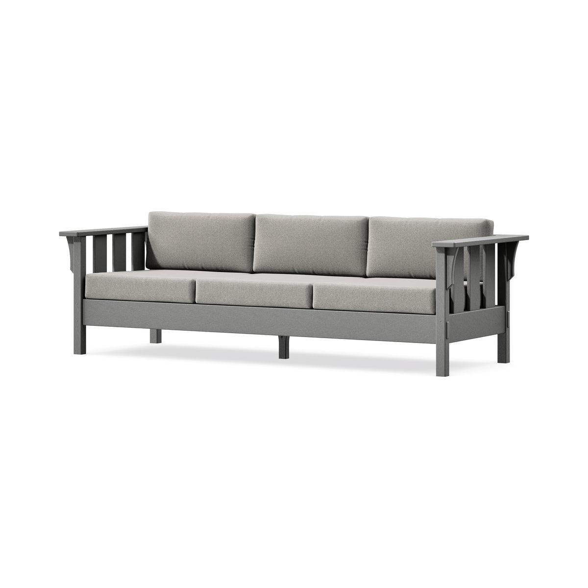 POLYWOOD Acadia Deep Seating Sofa in Slate Grey / Weathered Tweed