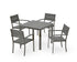 POLYWOOD Main Street 5-Piece Dining Set with Main Street 36" x 36" Dining Table in Bronze / Slate Grey