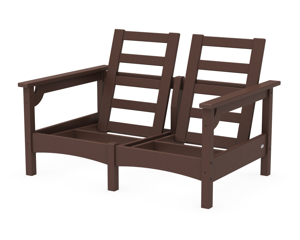 POLYWOOD Club Loveseat Frame in Mahogany