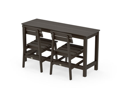 POLYWOOD Modern Studio Plaza Chair 3-Piece Balcony Set in Vintage Coffee