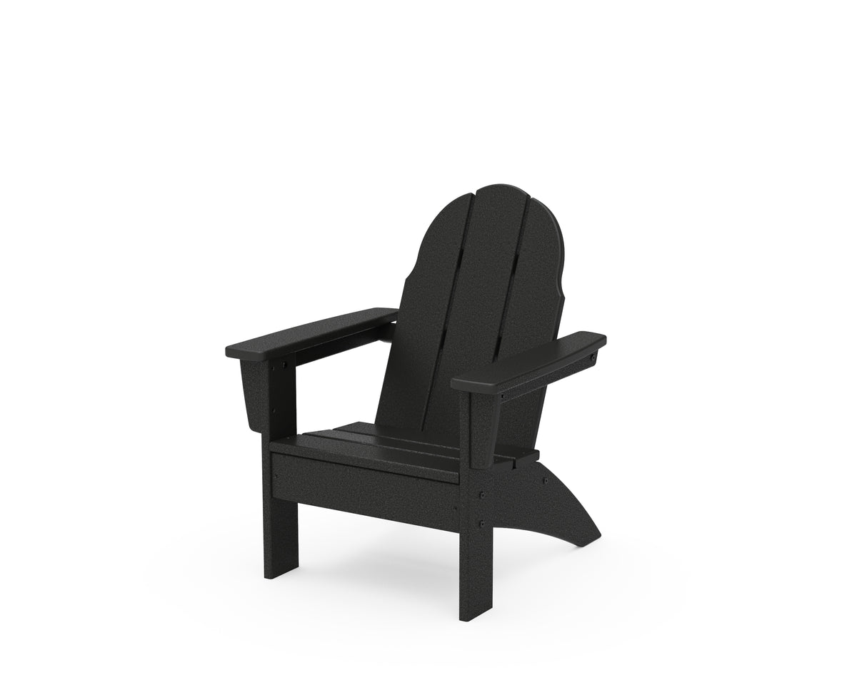 POLYWOOD Kids Vineyard Adirondack Chair in Black