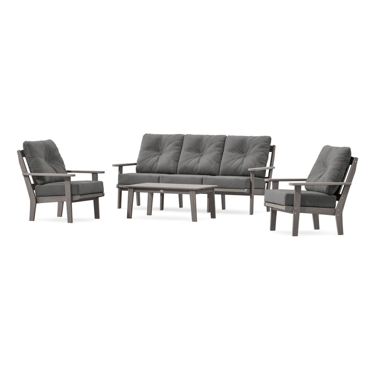 POLYWOOD Mission 4-Piece Deep Seating Set with Sofa in Driftwood