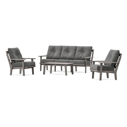POLYWOOD Mission 4-Piece Deep Seating Set with Sofa in Driftwood