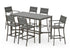 POLYWOOD Main Street 7-Piece Bar Set in Bronze / Slate Grey
