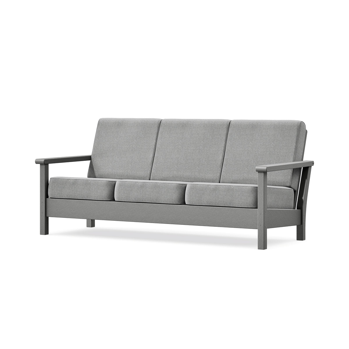 POLYWOOD Harbour Deep Seating Sofa in Slate Grey / Grey Mist