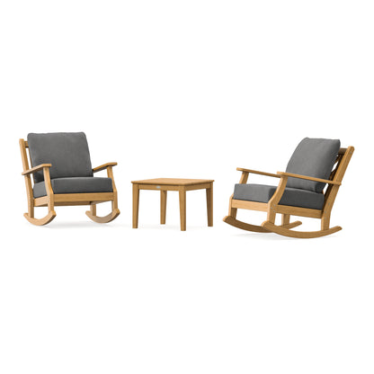POLYWOOD Country Living Wovendale 3-Piece Deep Seating Rocker Set in Natural